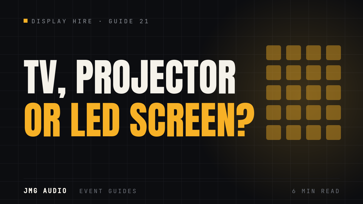 TV, Projector or LED Screen? Choosing the Right Event Display