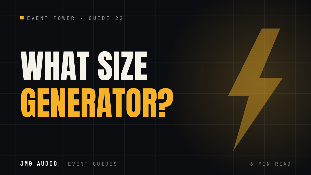 What Size Generator Do You Need for an Event?